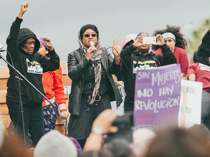 Rallying against sexism on International Women's Day in Los Angeles